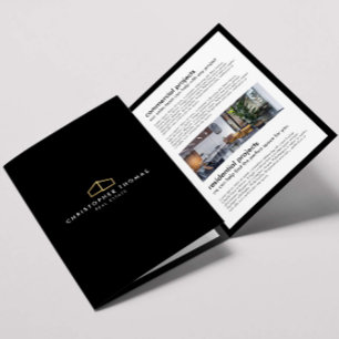 Cartão Com Dobra Tripla Folheto do logotipo doméstico moderno Imobiliário