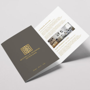 Cartão Com Dobra Tripla Folheto do logotipo Elegante grego Key Designer