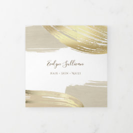 Cartão Com Dobra Tripla Folheto do Pincel Dourado trava triplicações