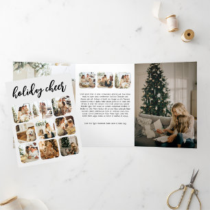 Cartão Com Dobra Tripla Foto de Natal animado de Natal personalizada