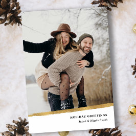 Cartão Com Dobra Tripla Foto Dourada e Elegante Limpa de Brushaft