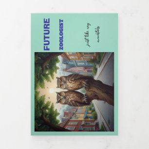 CARTÃO COM DOBRA TRIPLA FUTURO ZOÓLOGO VAI BEM EM BREVE