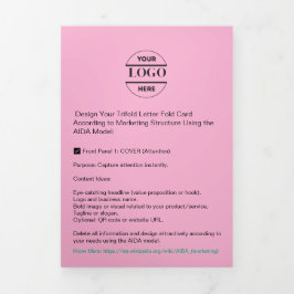 Cartão Com Dobra Tripla Logotipo de empresa e texto moderno com triplo fol