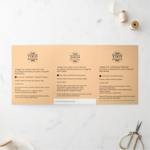 Cartão Com Dobra Tripla Logotipo de empresa e texto moderno com triplo fol