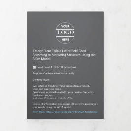 Cartão Com Dobra Tripla Logotipo de empresa e texto moderno com triplo fol