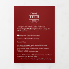 Cartão Com Dobra Tripla Logotipo de empresa e texto moderno com triplo fol