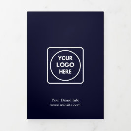 Cartão Com Dobra Tripla Logotipo de Negócios Azul Marinho | Design Dobrado