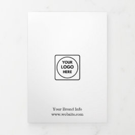 Cartão Com Dobra Tripla Logotipo Empresarial Minimalista | Design Simples 