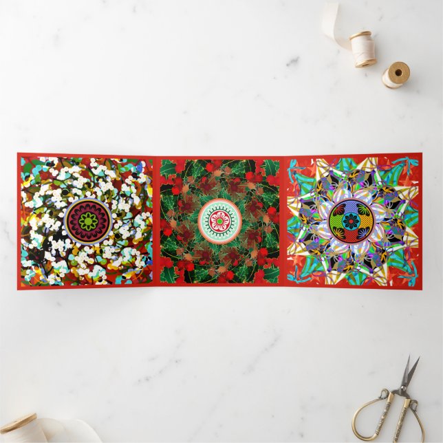 Cartão Com Dobra Tripla Mah Jongg Saudações (Dentro)