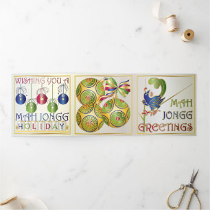 Cartão Com Dobra Tripla Mah Jongg Saudações