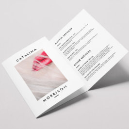 Cartão Com Dobra Tripla Makeup Artist Red Lábios Salon Brochura Minimalist