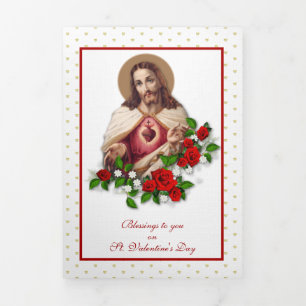 Cartão Com Dobra Tripla Namorados religioso de Jesus Virgem Maria Vintage