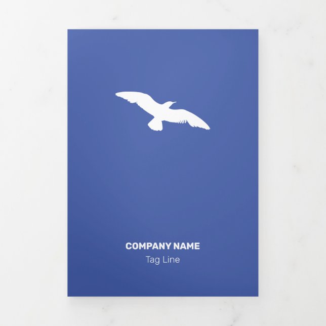 Cartão Com Dobra Tripla Pássaro voador monocromático moderado (Cobrir)