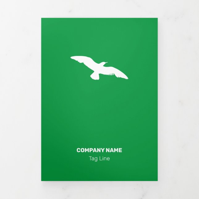 Cartão Com Dobra Tripla Pássaro voador monocromático moderado (Cobrir)