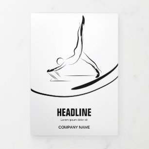 Cartão Com Dobra Tripla Pilatos instrutores pilates pilates Abstrato pilat