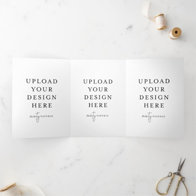 Cartão Com Dobra Tripla Placa dobra de 5"x7" três vezes (Dentro)