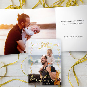 Cartão Com Dobra Tripla Quadro 1-Fotografia da Faixa de Fósforo Dourado Fe