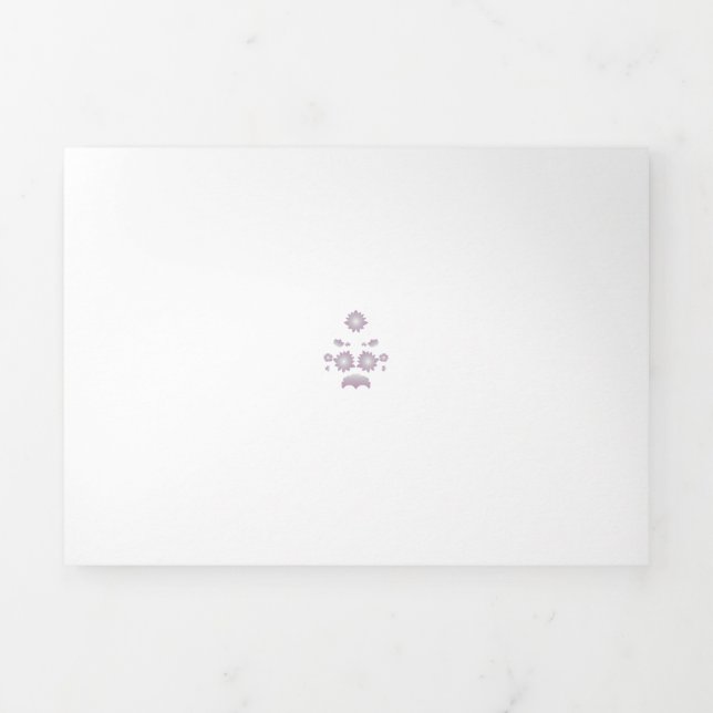Cartão Com Dobra Tripla Rosa decorativo de leite branco (Cobrir)