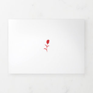 Cartão Com Dobra Tripla Rosa Madder, Lava Vermelho, Design floral