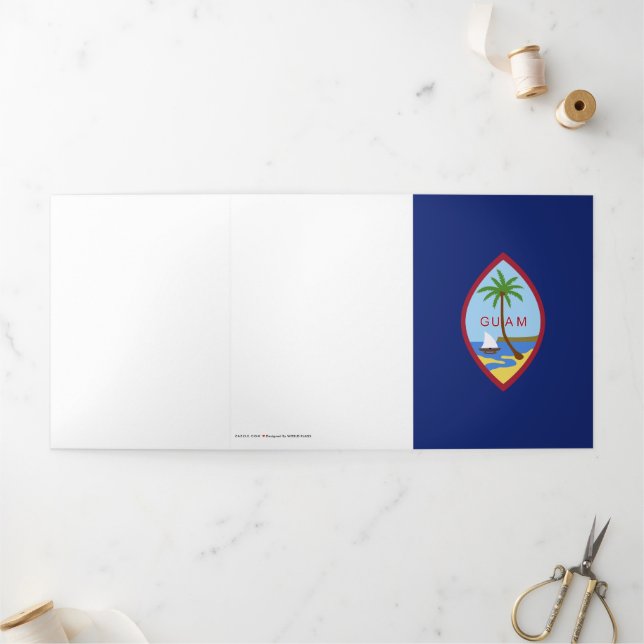 Cartão Com Dobra Tripla Sinalizador Guam (Fora)