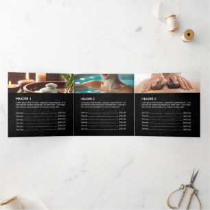 Cartão Com Dobra Tripla Terapia de Massagem Terapêutica Terapia Mãos Energ