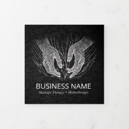 Cartão Com Dobra Tripla Terapia de Massagem Terapêutica Terapia Mãos Energ