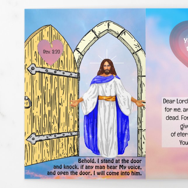 Cartão Com Dobra Tripla Traço do Evangelho da Hora Final (Aba)