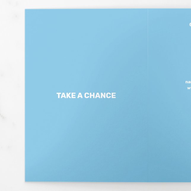 Cartão Com Dobra Tripla Transparência Moderna Azul-Claro Fresco (Aba)