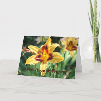 Cartão Com esperança e orações para que você saiba que no