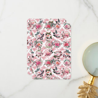 Cartão com Filigrana Floral Rosa