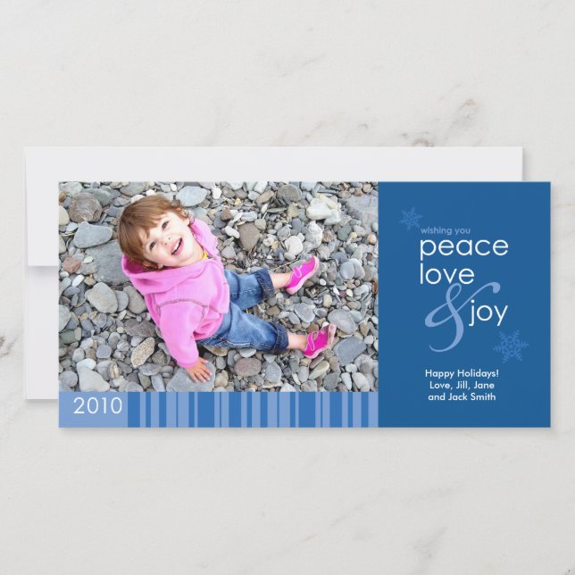 cartão com fotos 2010 Peace, Love and Joy 4x8 - Bl (Frente)