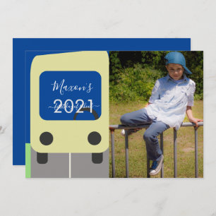 Cartão com fotos Amarelo do Primeiro Dia do Ônibus