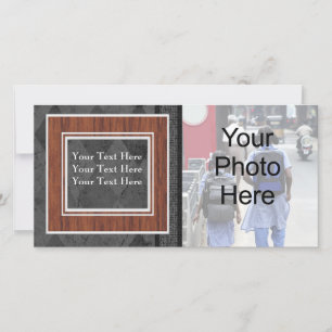 Cartão com fotos Argyle Preto Personalizado Geral