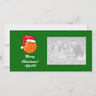 Cartão com fotos - basquetebol do Natal