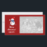 Cartão com fotos - boneco de neve do basebol do<br><div class="desc">Personalize este cartão do feriado com seus foto favorita e texto personalizado.</div>