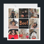 Cartão com fotos Boo Halloween<br><div class="desc">Cláusula de caligrafia moderna Boo.</div>