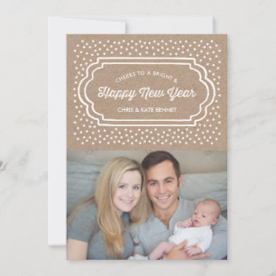 Cartão com fotos brilhante e Felizes anos novos