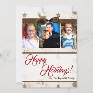 cartão com fotos Burlap de Natal 5 x 7