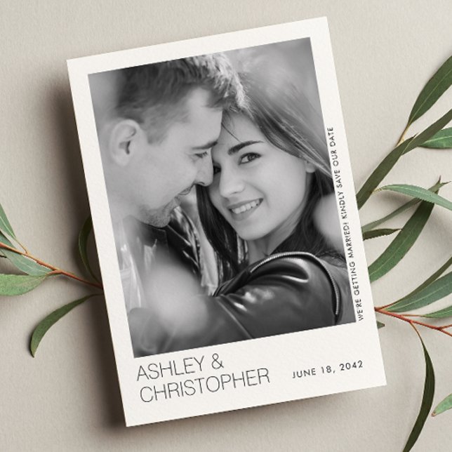 Cartão com fotos BW de Salvamento de Casamento Mín (Criador carregado)