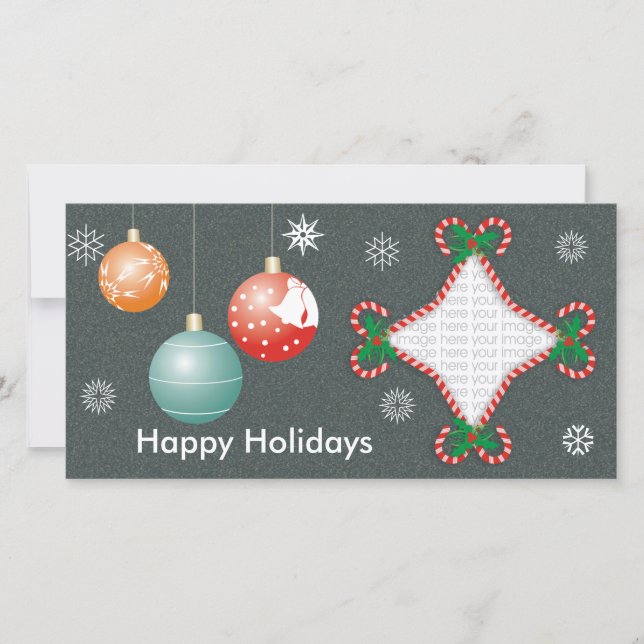 Cartão com fotos Candy Cane (Frente)