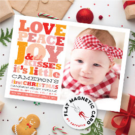 Cartão com fotos Colorido De Paz Joy E Bebê Kisses