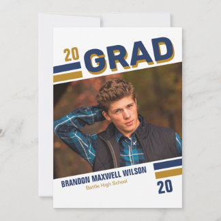 Cartão com fotos Contemporâneo do Formando Varsity