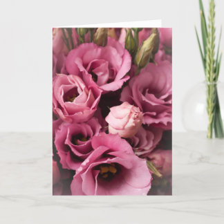 Cartão com fotos cor-de-rosa de Lisianthus