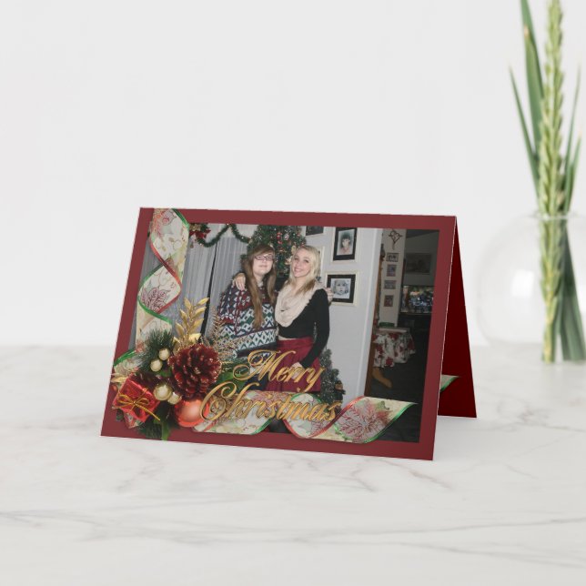 Cartão com fotos da elegância do Natal 2 (Frente)