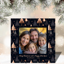 Cartão com fotos da família das árvores de Natal D