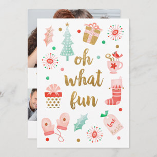 Cartão com fotos da família de Natal divertida