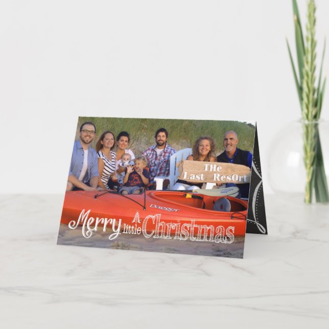 Cartão com fotos da Família Feliz de Natal (Frente)