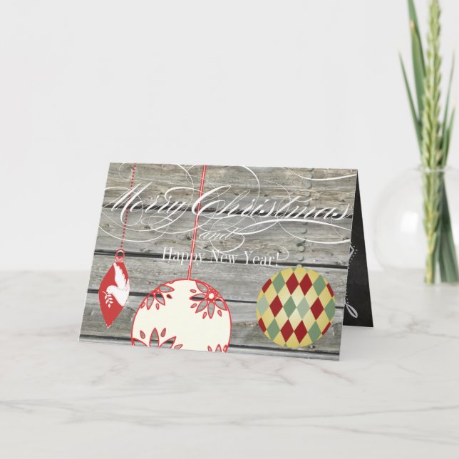 Cartão com fotos da Família Feliz de Natal (Frente)