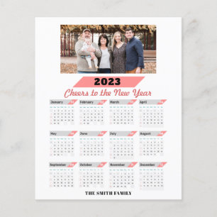 CARTÃO COM FOTOS da Família Moderna do Calendário 