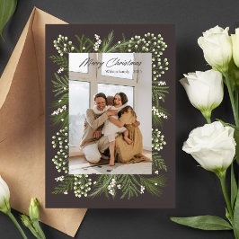 Cartão com fotos da Família Natal Moderna Preta e